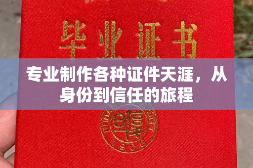 厦门专业制作各种证件天涯，从身份到信任的旅程