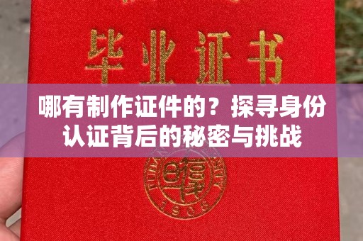 厦门哪有制作证件的？探寻身份认证背后的秘密与挑战